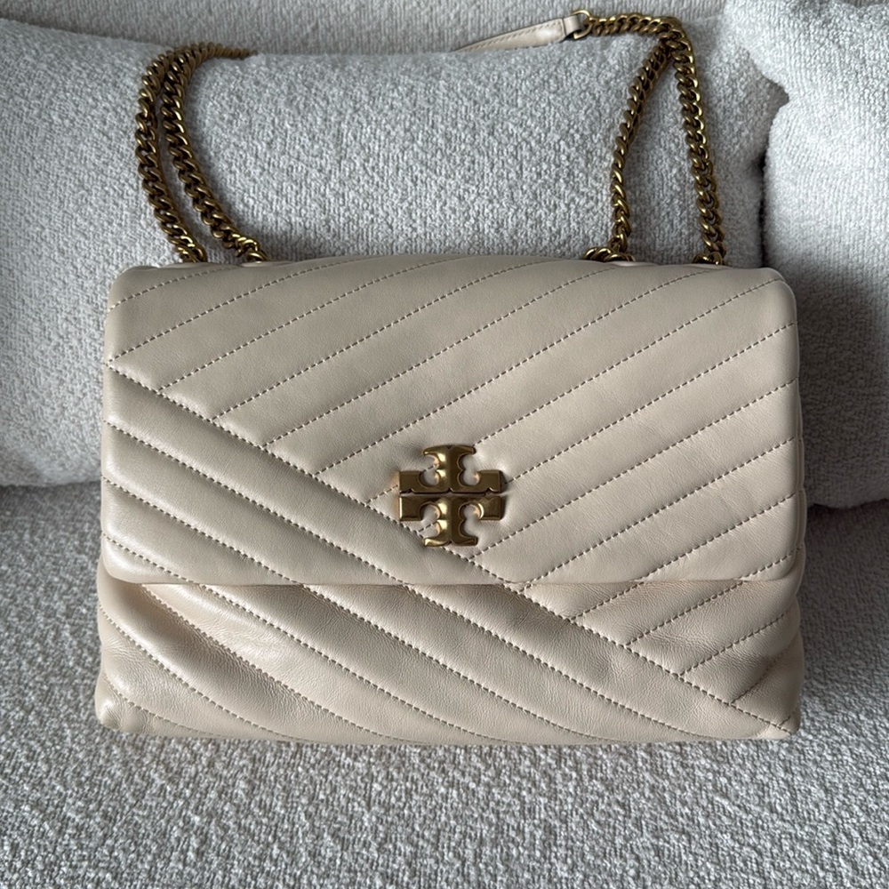 Tory Burch Kira Chevron Convertible Shoulder Bag New Cream